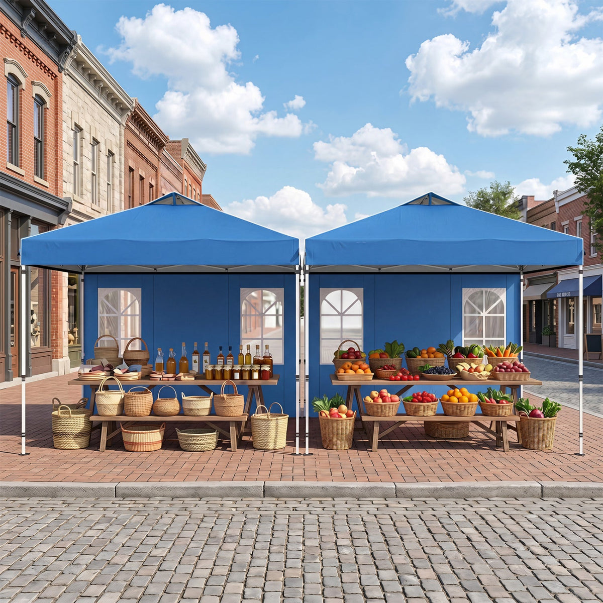 10x10 Pop Up Canopy Tent with Sidewalls & Adjustable Height