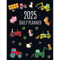 Farm Planner 2025: Cool Daily Agenda for 2025 Scheduler With Tractors & Funny Farm Animals (12 Months) Organizer with Cow, Sheep, Horse, Pig, Llama, F - Paperback