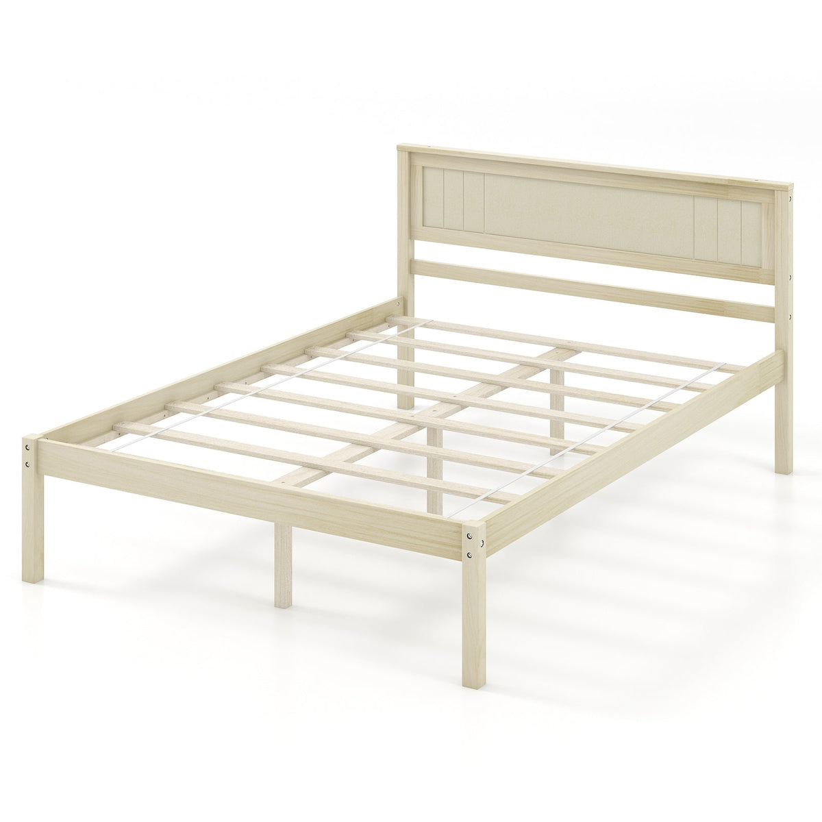 Twin/Full/Queen Size Wooden Bed Frame with Headboard and Slat Support