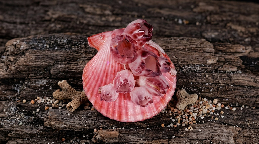 Noble Pecten Shell with Natural Barnacles – Pecten senatorius