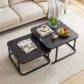 Nesting Coffee Table Set of 2 with Faux Marble Top