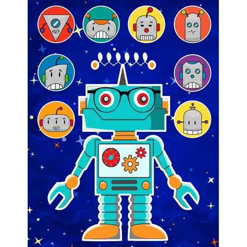 Robots Sticker Album 2 For Boys: 100 Plus Pages For PERMANENT Sticker Collection, Activity Book For Boys - 8.5 by 11 - Paperback
