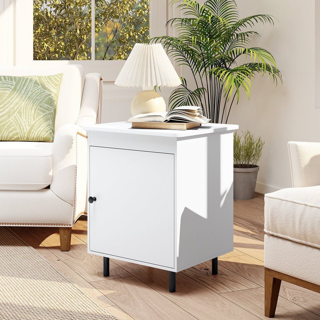 Nightstand Mid Century End Tables with Door