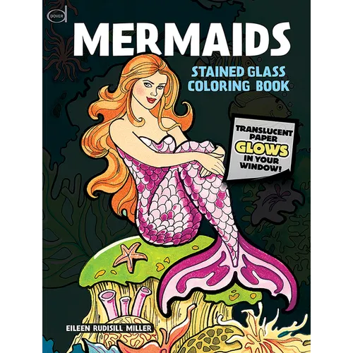 Mermaids Stained Glass Coloring Book - Paperback