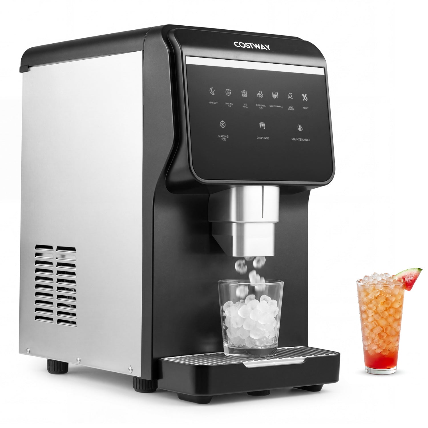 Nugget Ice Maker with Self Dispensing 80 LBS Per Day Chewable Pellet Ice Machine