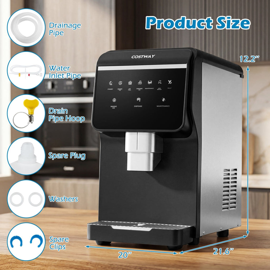 Nugget Ice Maker with Self Dispensing 80 LBS Per Day Chewable Pellet Ice Machine