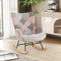 Nursery Rocking Chair with Ergonomic Armrests and High Backrest for Living Room
