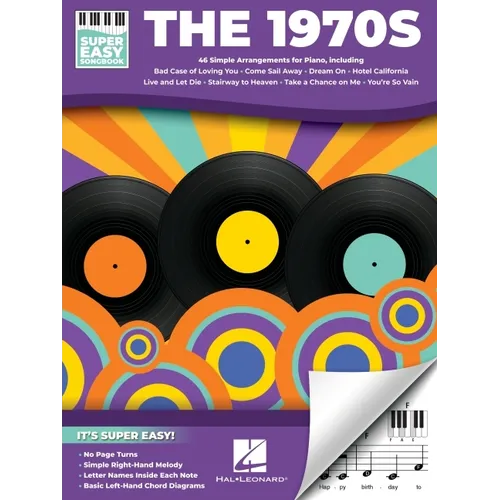 The 1970s - Super Easy Songbook: 46 Simple Arrangements of the Dacade's Best for Piano with Lyrics - Paperback