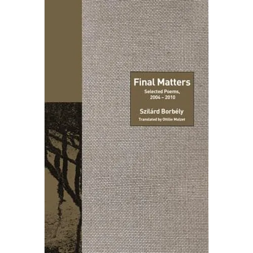 Final Matters: Selected Poems, 2004-2010 - Paperback