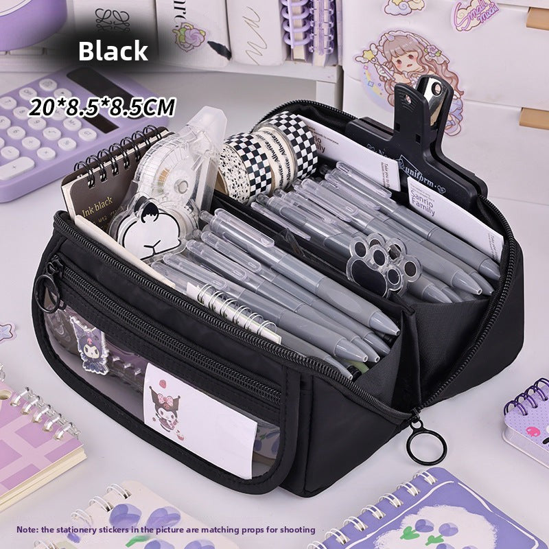 Girls Heart Prism Pencil Case, Large Capacity Elementary School Stationery Box, Girls Stationery Bag, Multifunctional Pencil Case