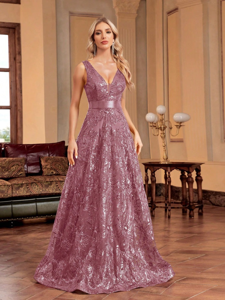 Deep V Plunge Dress Sexy Dress Backless Slim Fit Fishtail Bridesmaid Cocktail Evening Dress Women