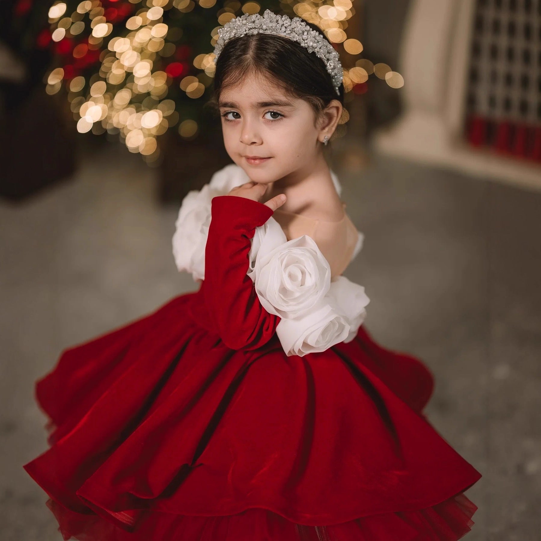Christmas Princess Dress Children Autumn Long Sleeve Retro