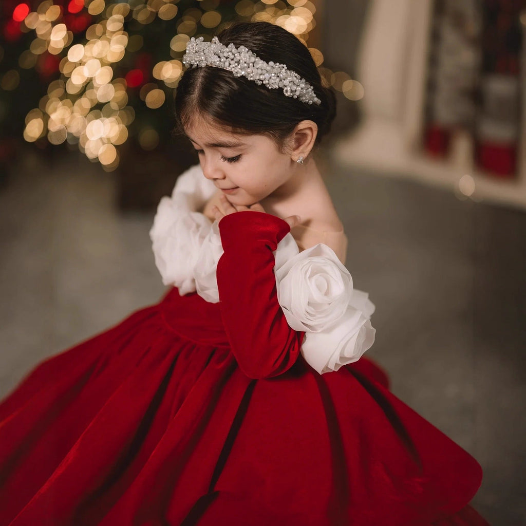 Christmas Princess Dress Children Autumn Long Sleeve Retro