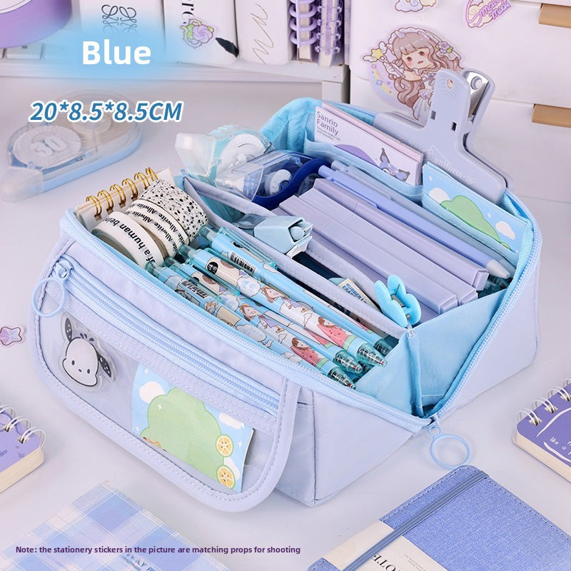 Girls Heart Prism Pencil Case, Large Capacity Elementary School Stationery Box, Girls Stationery Bag, Multifunctional Pencil Case