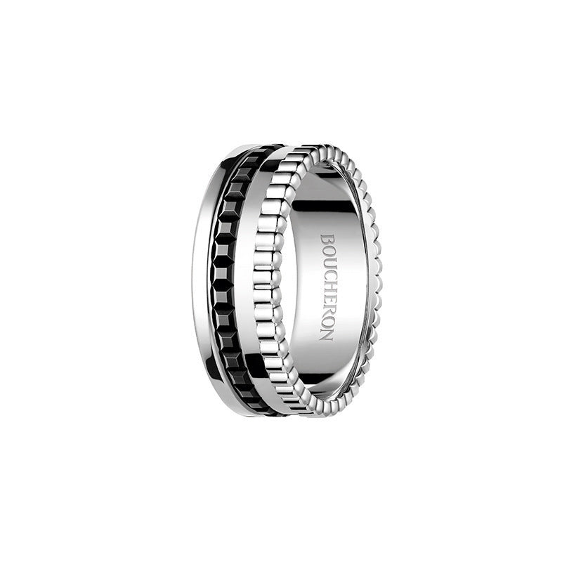 Rose Gold Full Diamond Ceramic Good Luck Comes Rings