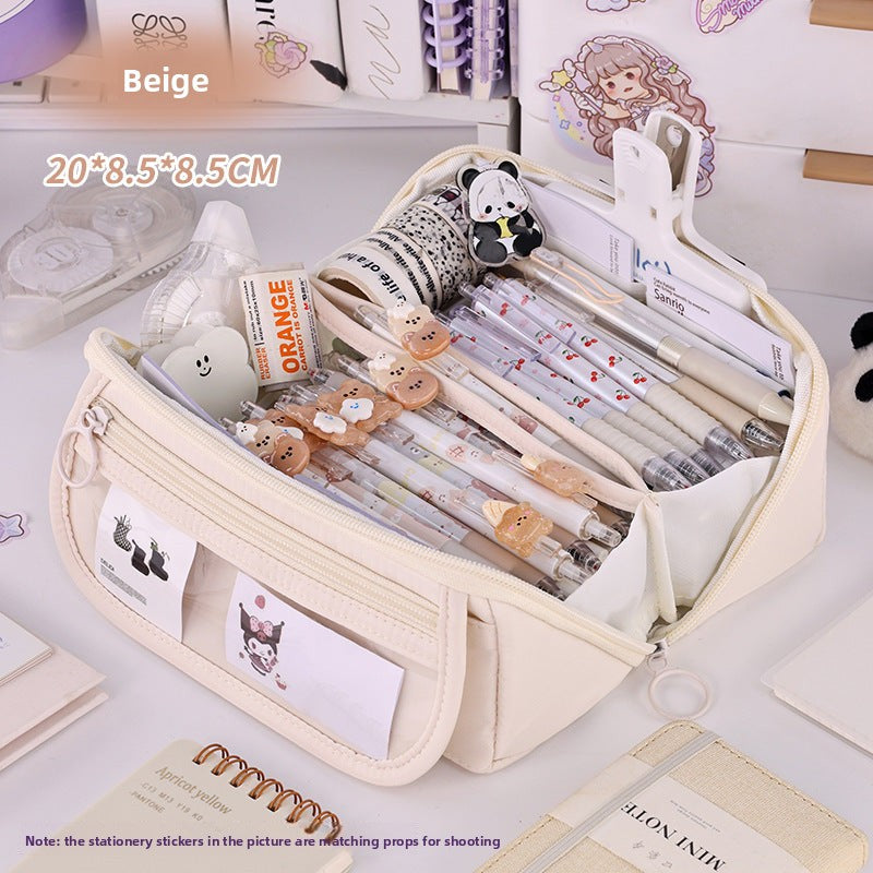 Girls Heart Prism Pencil Case, Large Capacity Elementary School Stationery Box, Girls Stationery Bag, Multifunctional Pencil Case
