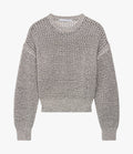 Open Knit Crewneck | Black Ecru