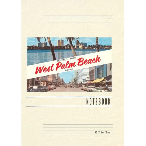Vintage Lined Notebook Greetings from West Palm Beach, Florida - Paperback