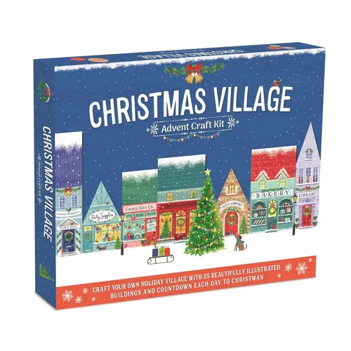 Christmas Village Advent Craft Kit: With 25 Beautifully Illustrated Buildings - Christmas Craft - Paperback
