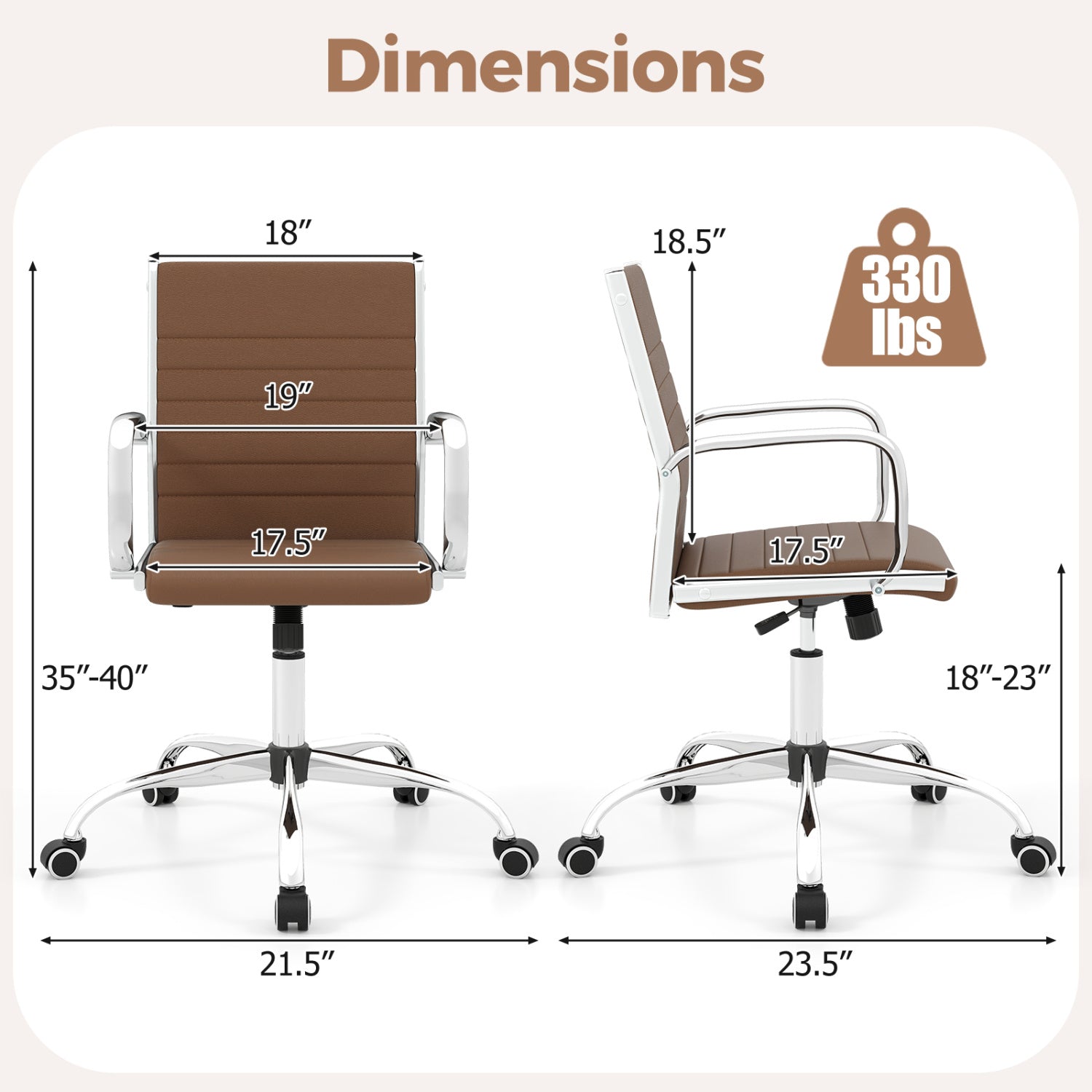 Height Adjustable Office Chair with Rocking Backrest