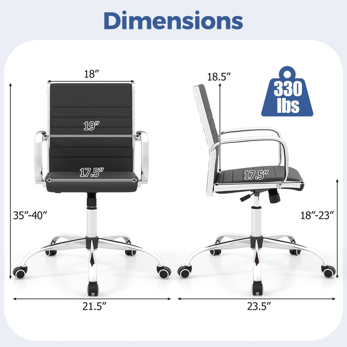 Height Adjustable Office Chair with Rocking Backrest
