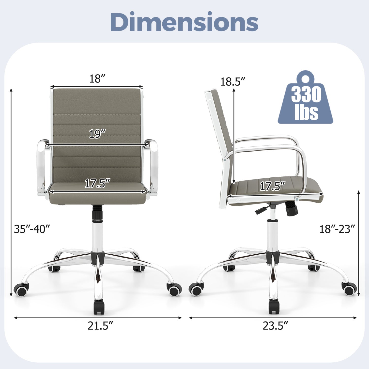 Height Adjustable Office Chair with Rocking Backrest