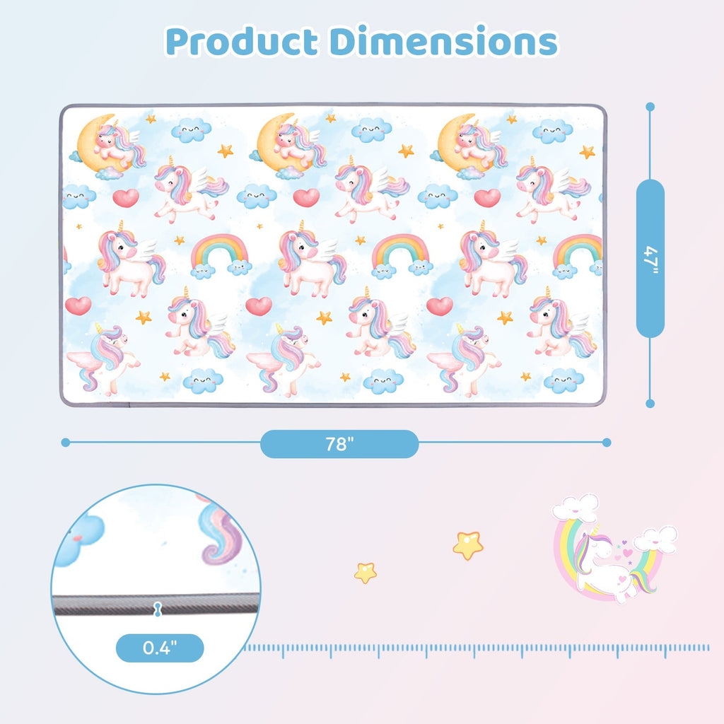 One-Piece Reversible Roll Up Soft Foam Activity Mat for Toddlers