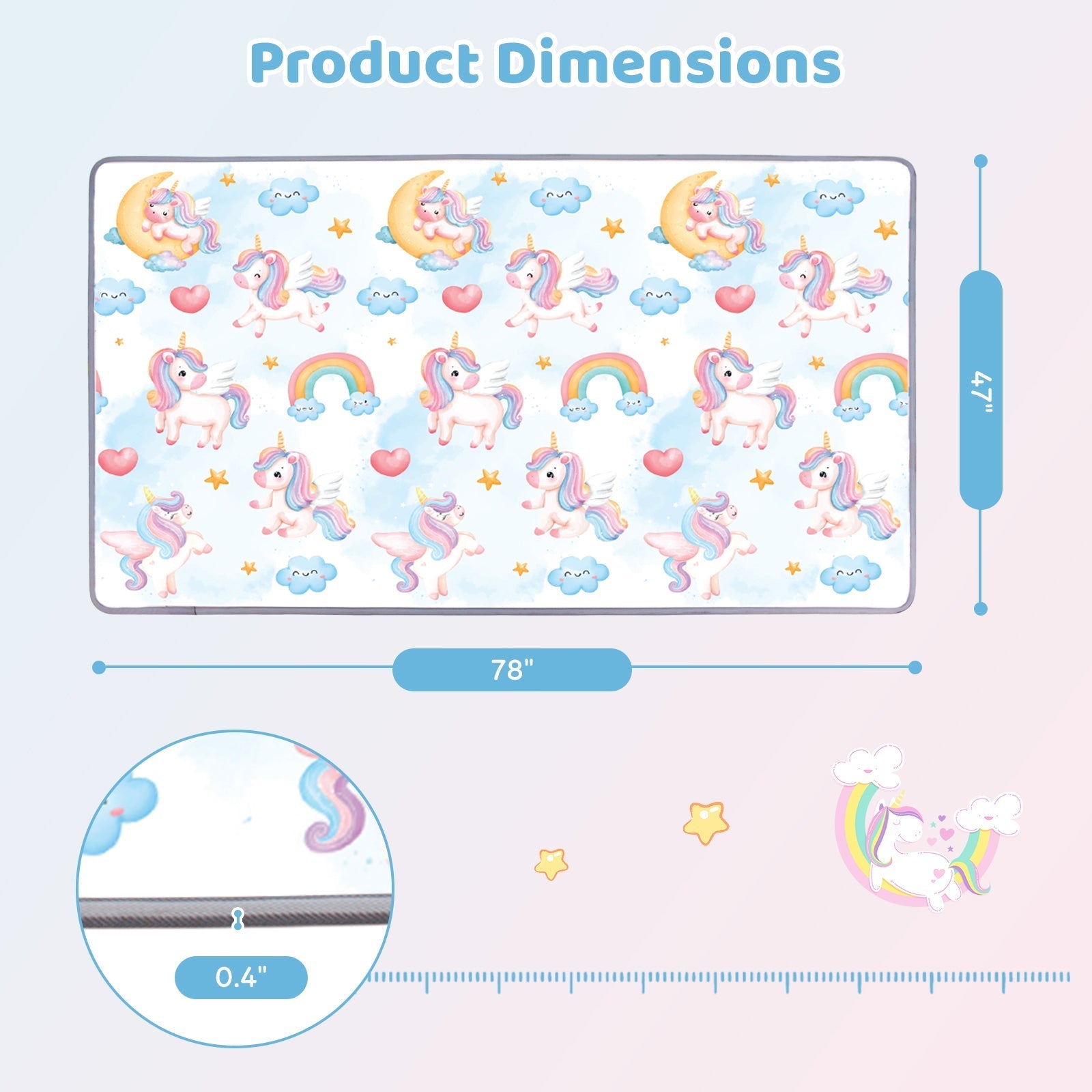 One-Piece Reversible Roll Up Soft Foam Activity Mat for Toddlers