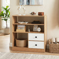 Storage Cabinet with 3 Shelves and 2 Fabric Drawers