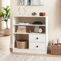 Console Table with 3 Open Shelves and 2 Fabric Drawers