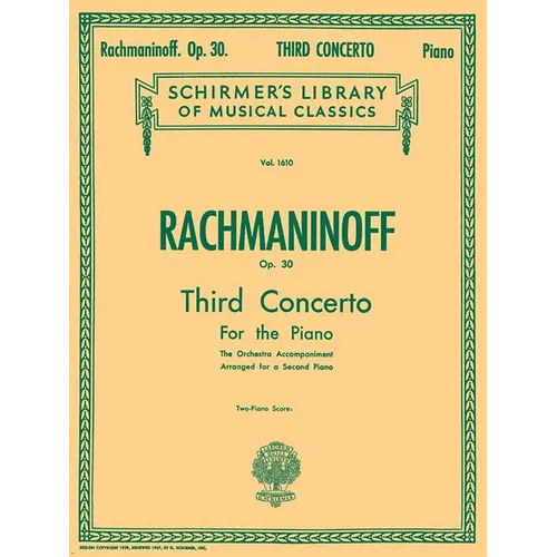 Concerto No. 3 in D Minor, Op. 30: Nfmc 2024-2028 Selection Schirmer Library of Classics Volume 1610 Piano Duet - Paperback
