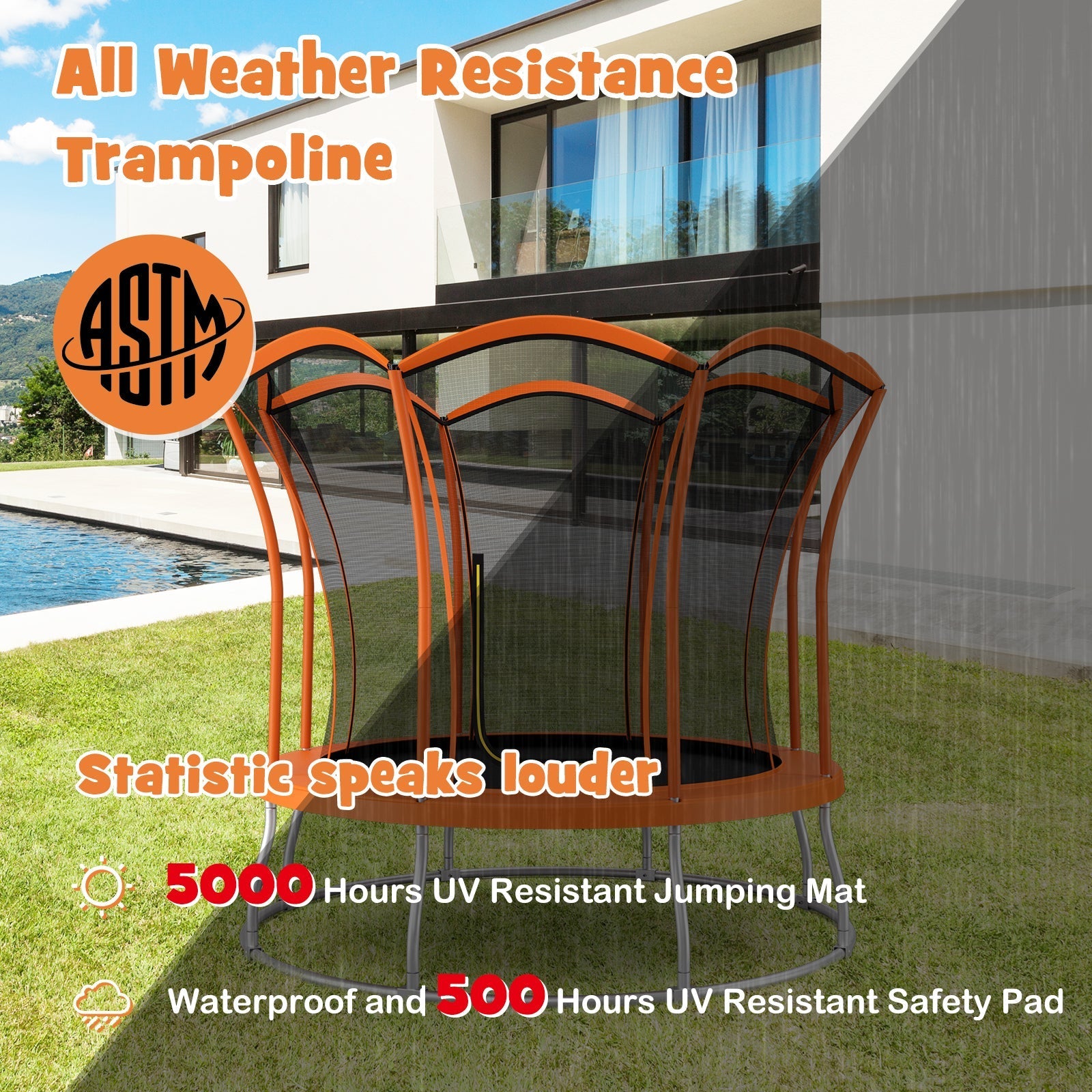 10 Feet Unique Flower Shape Trampoline with Galvanized Steel Frame