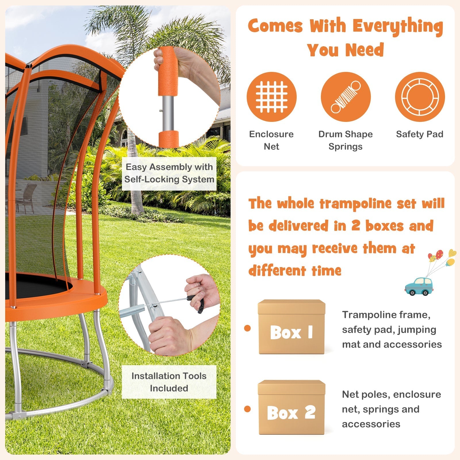 10 Feet Unique Flower Shape Trampoline with Galvanized Steel Frame