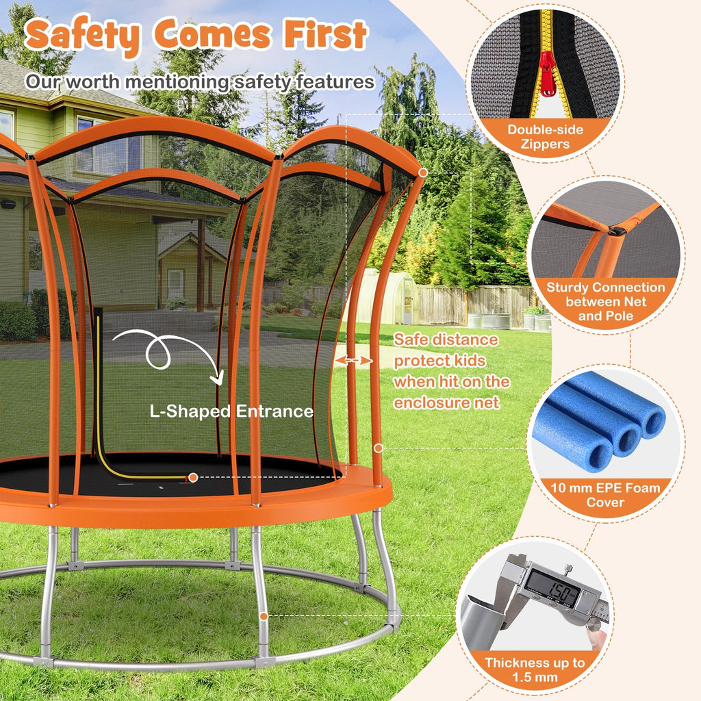 10 Feet Unique Flower Shape Trampoline with Galvanized Steel Frame