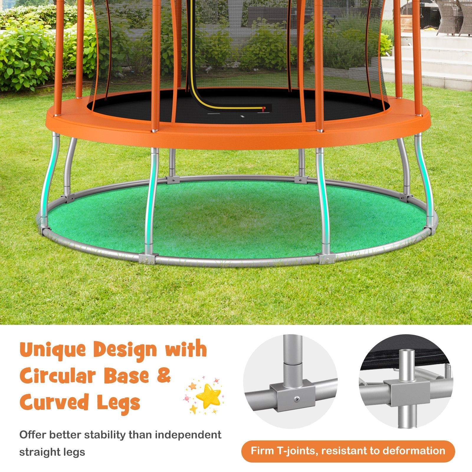 10 Feet Unique Flower Shape Trampoline with Galvanized Steel Frame
