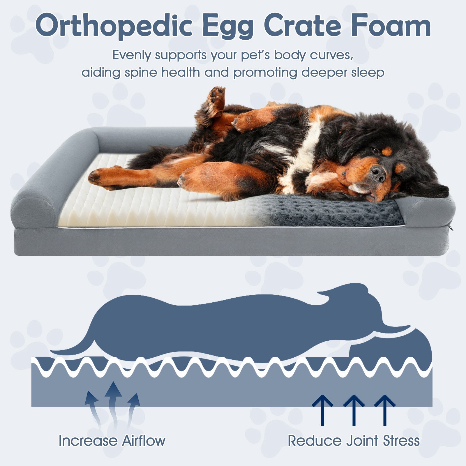 Orthopedic Foam Dog Bed Large Dog Sofa Couch with Removable Cover