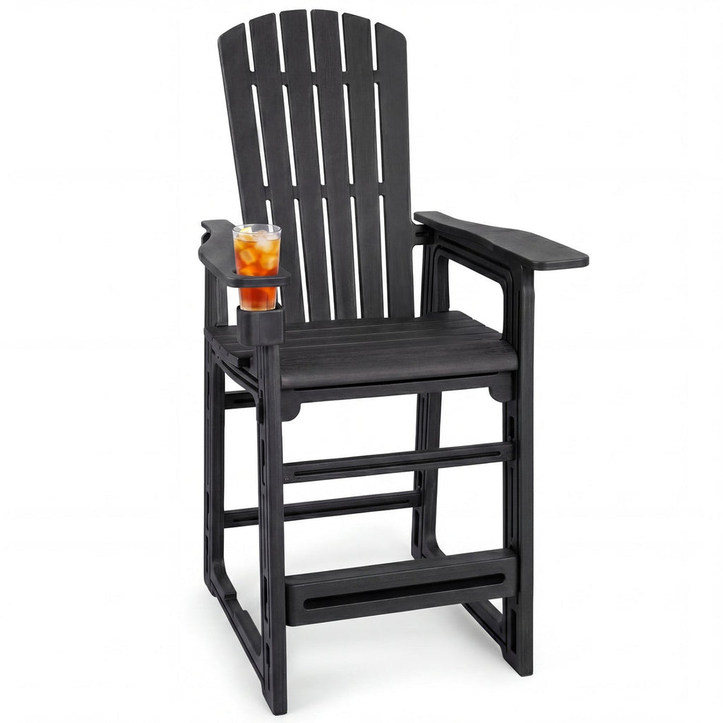 Outdoor Bar Stool 29" Height with Backrest and Armrests