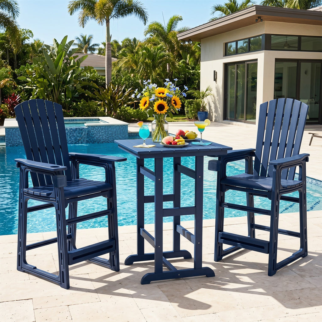 Outdoor Bar Stool 29" Height with Backrest and Armrests