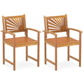 Acacia Wood Patio Dining Chairs - Set of 2
