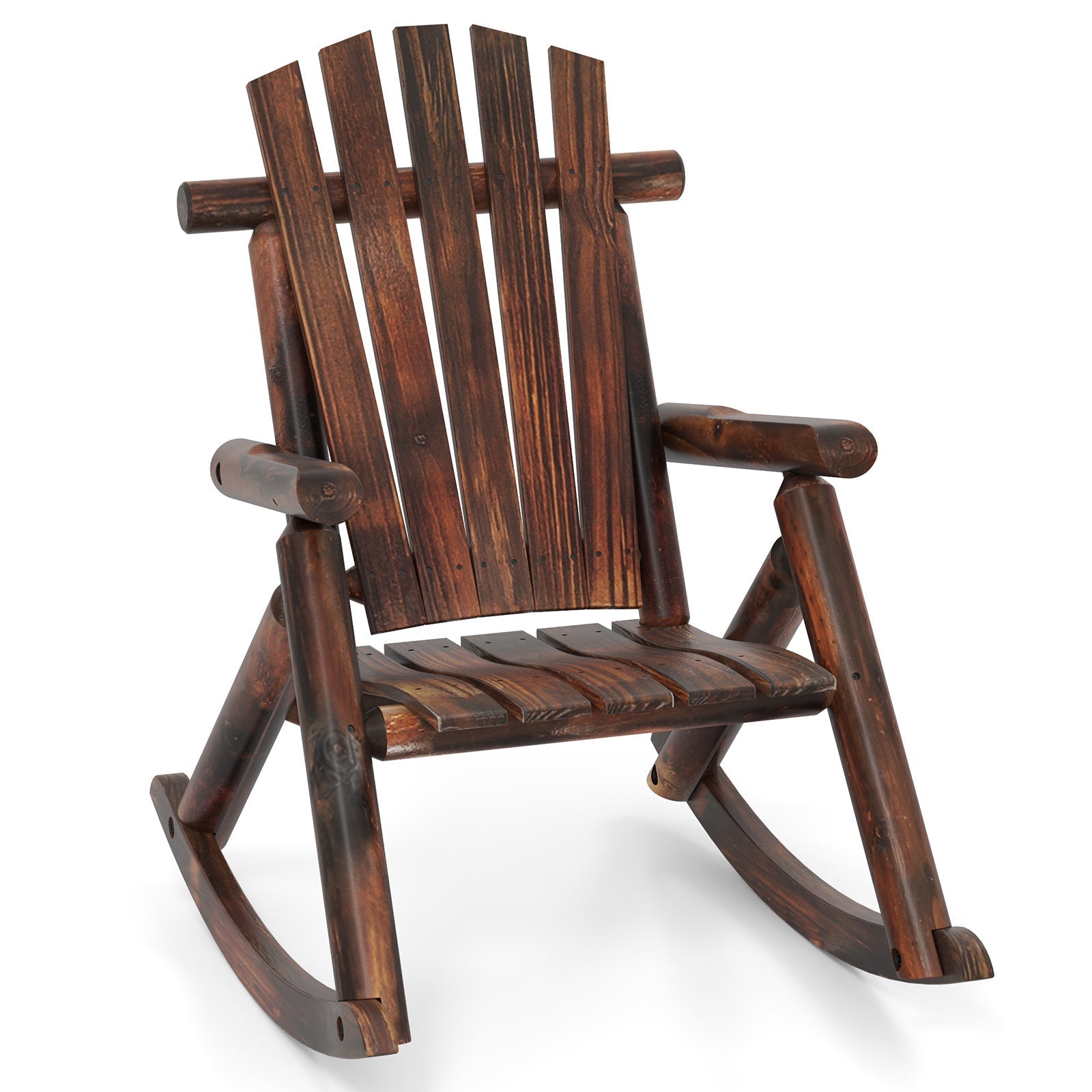 Wood Single Porch Rocker Lounge Patio Rocking Chair