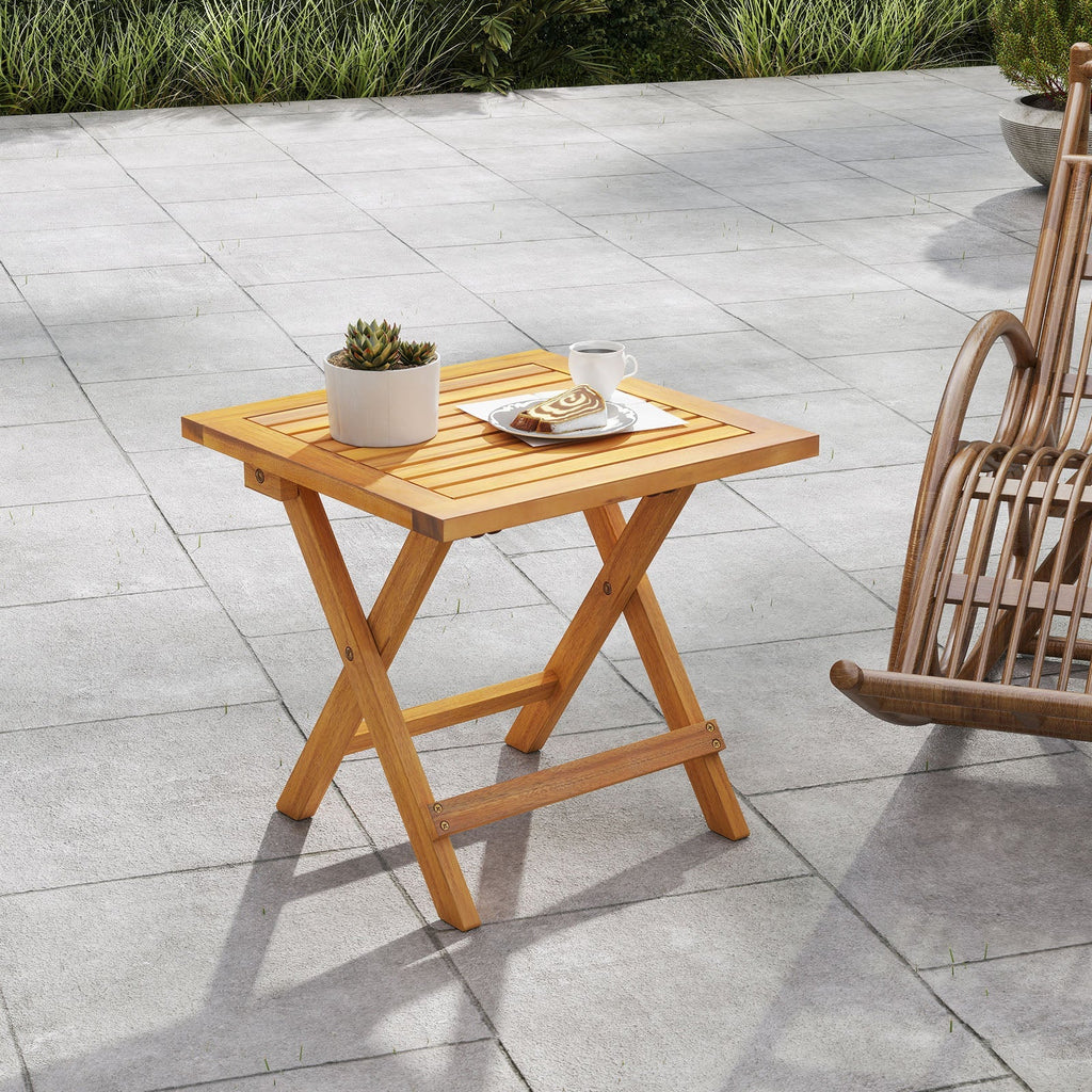Outdoor Folding Side Table for Small Space and Garden