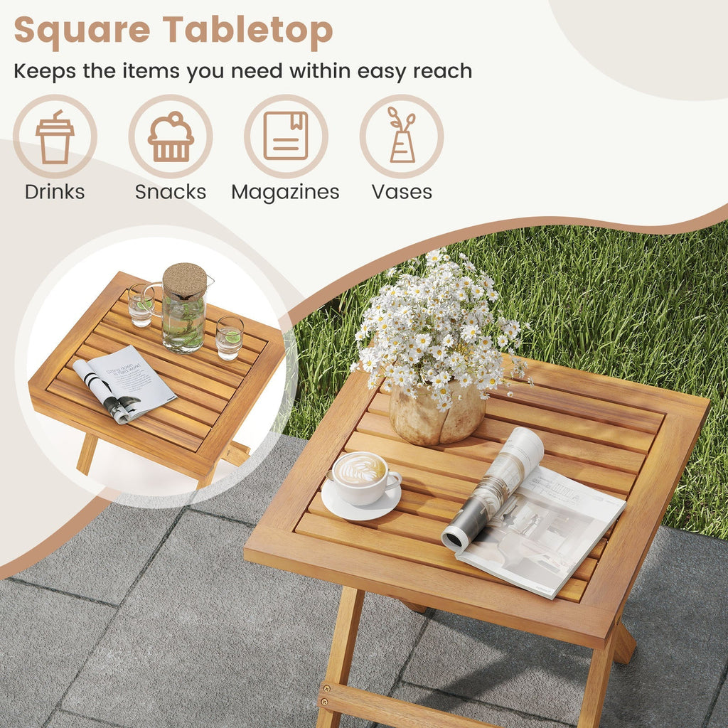 Outdoor Folding Side Table for Small Space and Garden