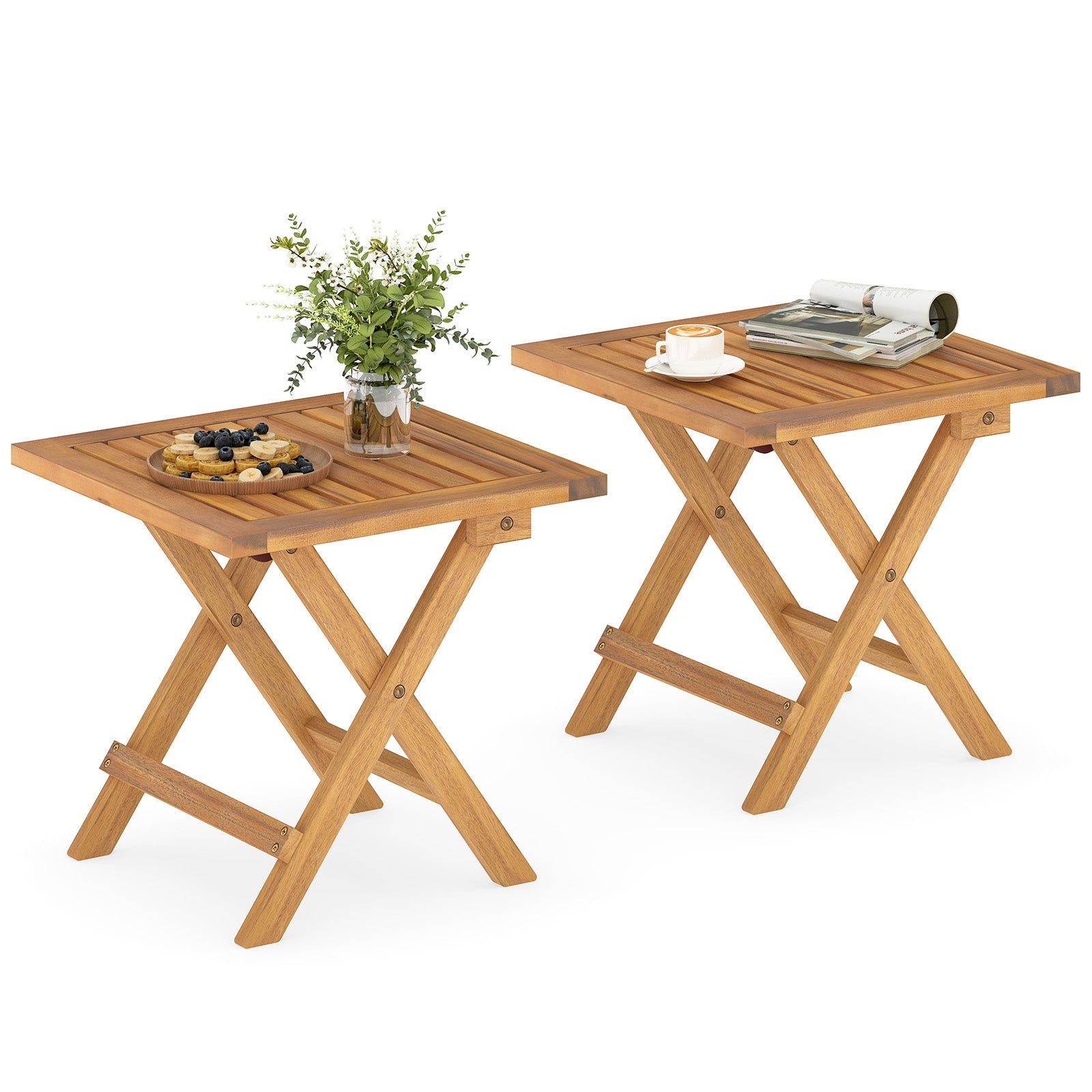 Outdoor Folding Side Table for Small Space and Garden