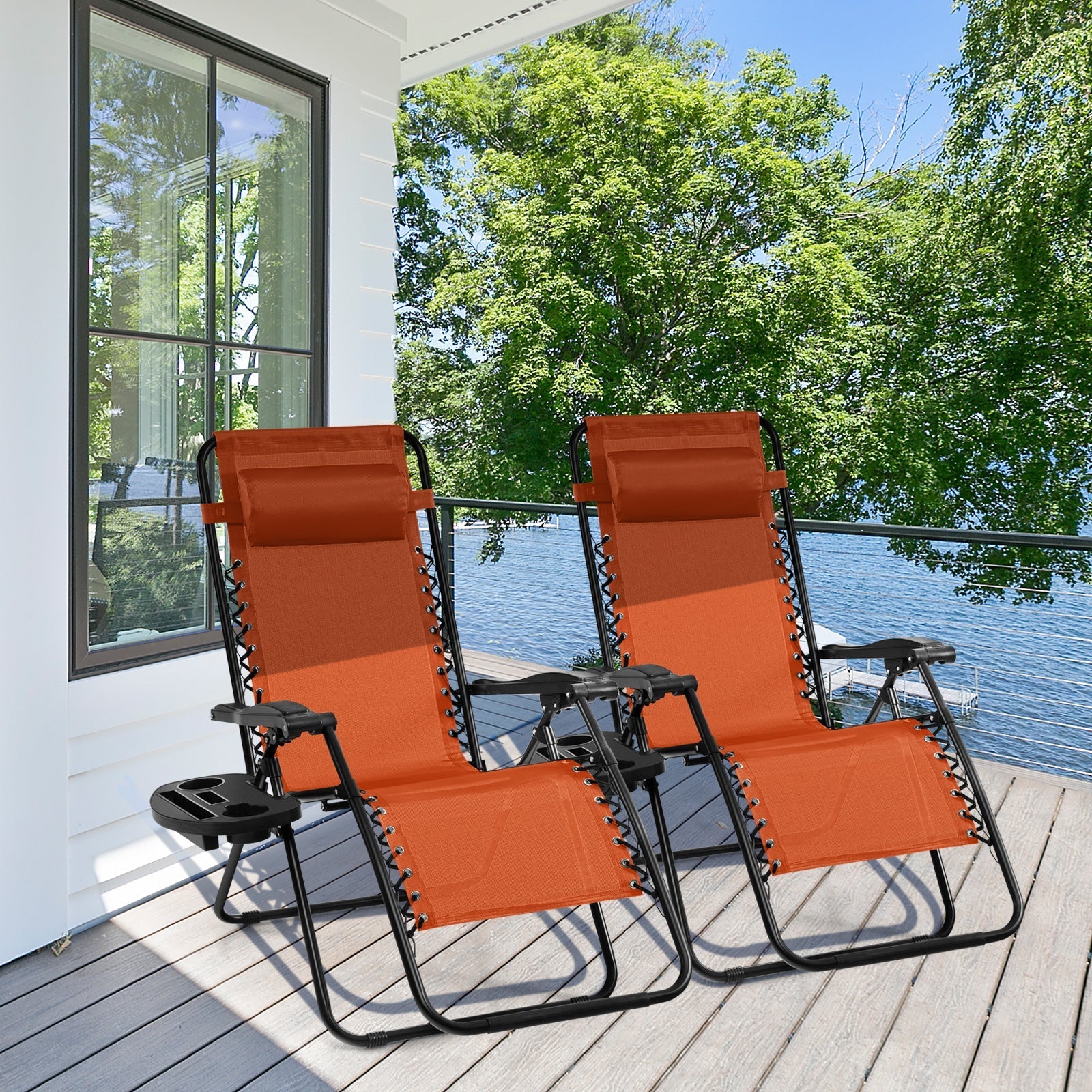 Outdoor Folding Zero Gravity Reclining Lounge Chair