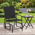 Outdoor Glider Chair with Metal Frame and Armrests