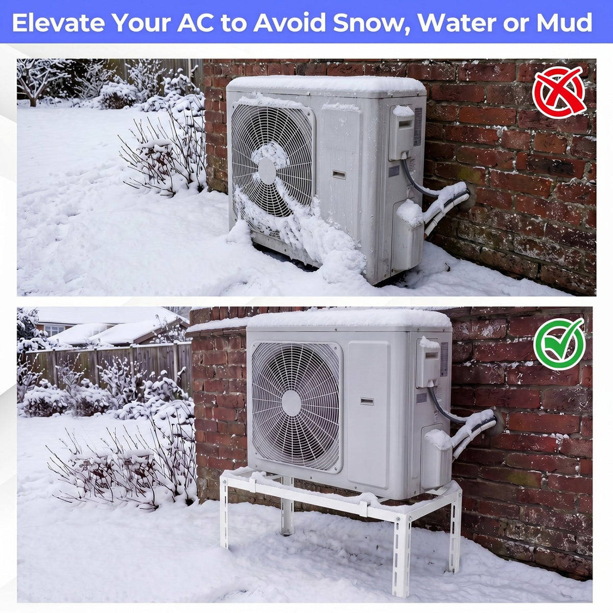 Heavy-Duty AC Condenser Stand for 9000-36000 BTU Mini Splits