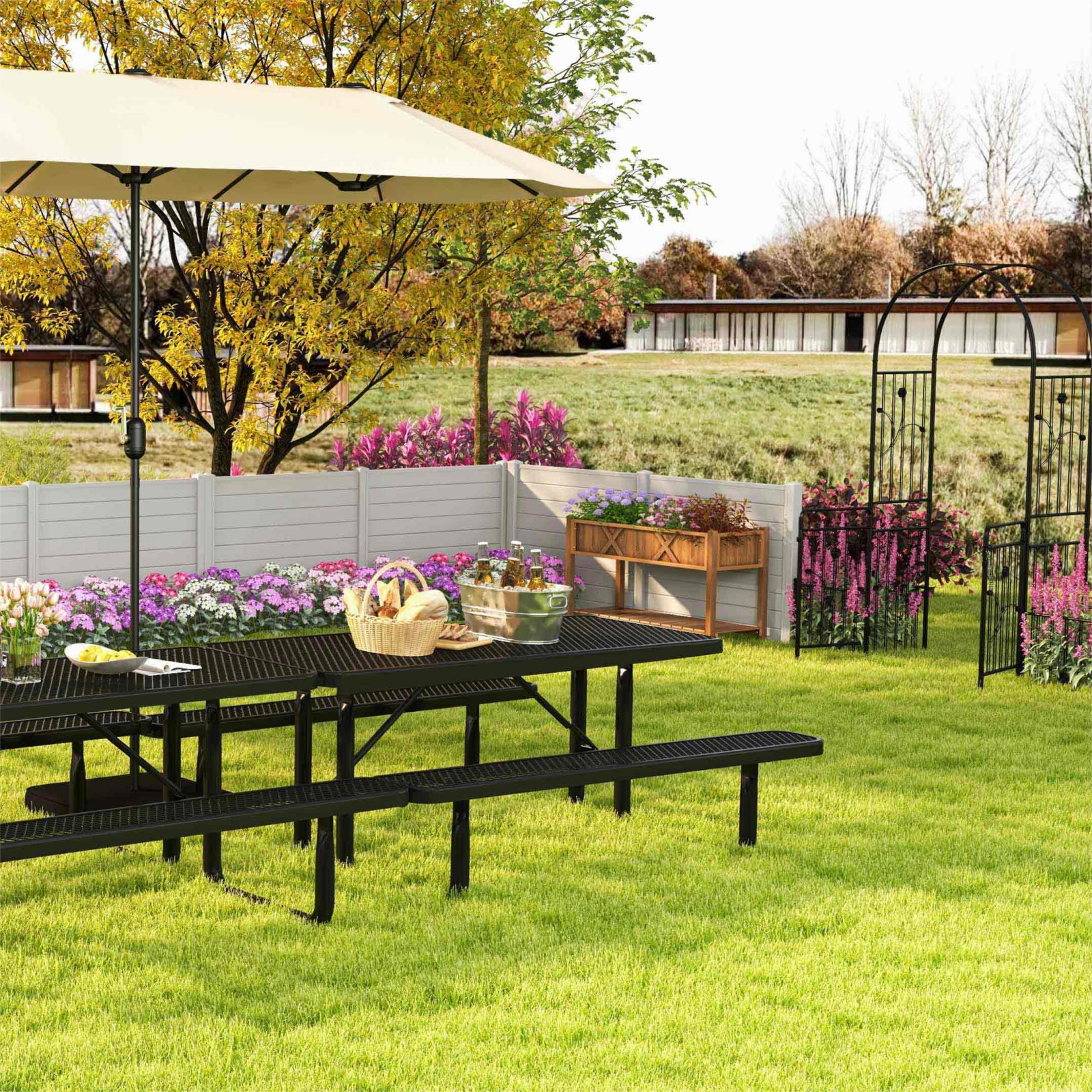Outdoor Living Ultimate 6-in-1 Combo Set: Garden Dining and Relaxation Bundle
