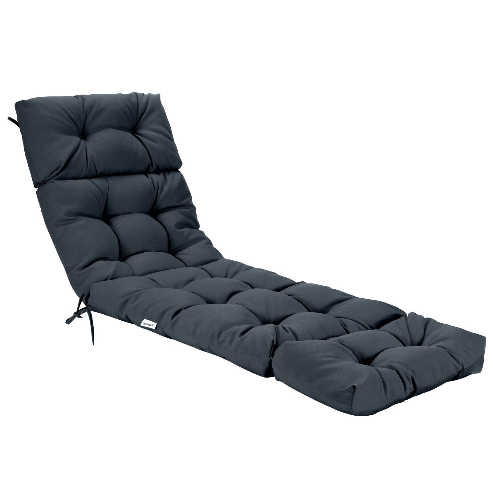Outdoor Lounge Chaise Cushion with String Ties for Garden Poolside