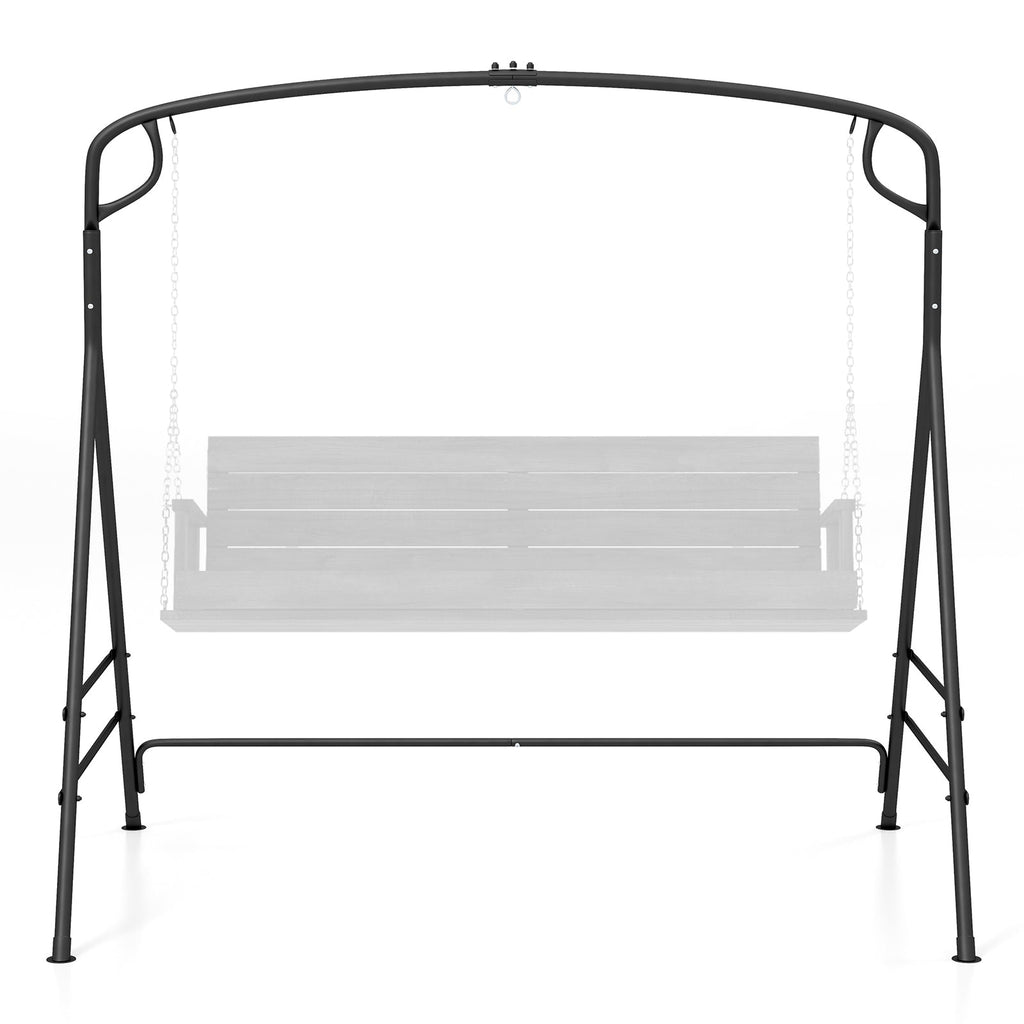 Outdoor Metal Swing Frame with Extra Side Bars-Black