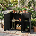 Outdoor Storage Cabinet with 3 Doors and Adjustable Shelves